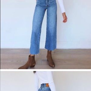 Denim Forum  the Farrah high rise wide leg 27